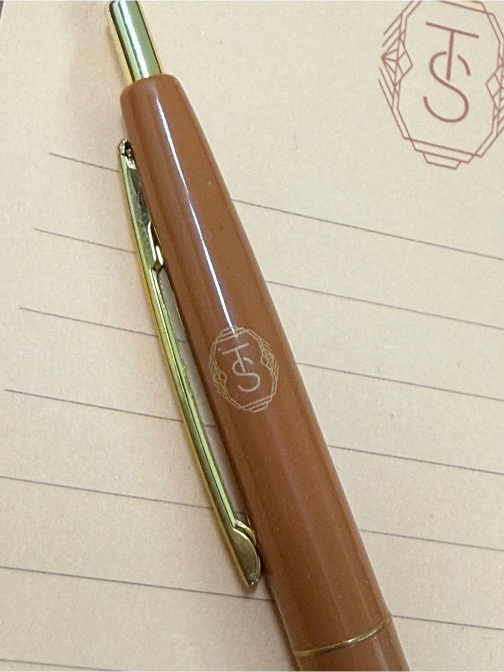 Taylor Swift Rust Brown Notepad and Gold-Accent Pen Set